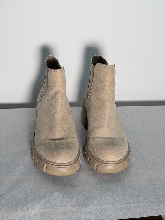 Madden Girl Shoes - Madden Girl Taupe Chunky Chelsea Booties